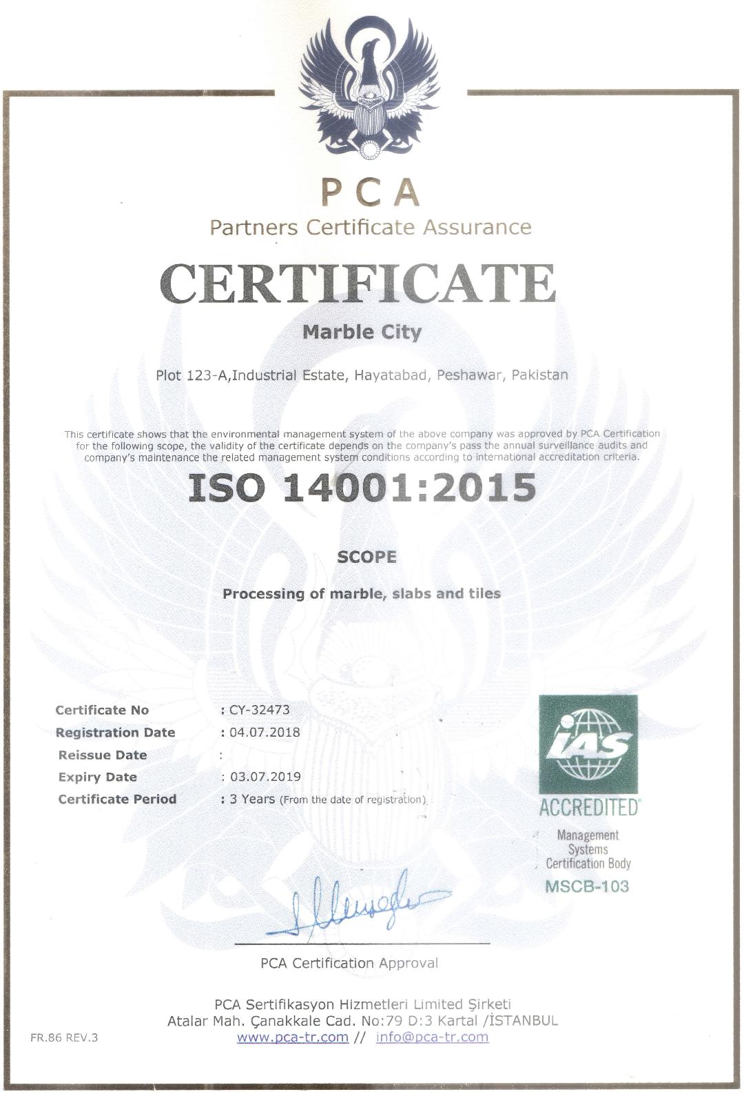 ISO 14001 Certified